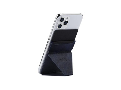 Carteira autoadesiva e suporte para celular Moft X Mini azul escuro