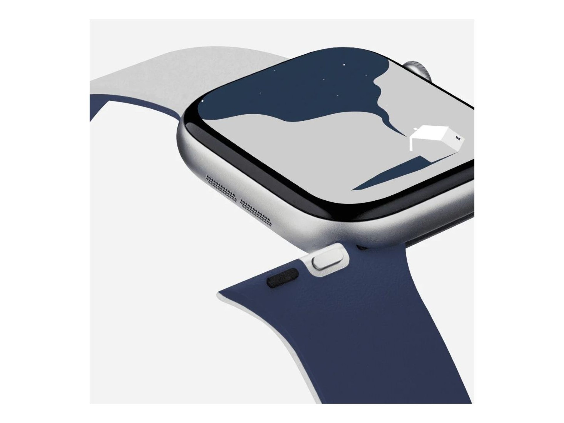 Pulseira Moft Snap Duo para Apple Watch 1-5/6/7/8/9/10/11/SE/SE 2/SE 3 (38/40/41/42 mm) azul marinho