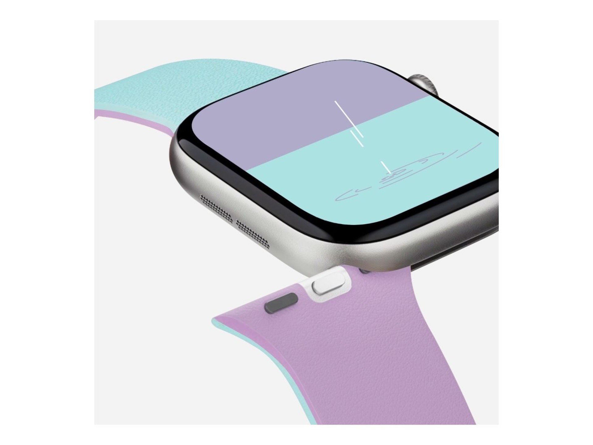 Moft Snap Duo Strap for Apple Watch 1-5/6/7/8/9/10/11/SE/SE 2/SE 3 (38/40/41/42 mm) navy peony/aqua