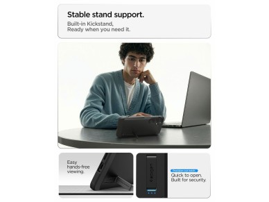Capa Spigen Tough Armor Mag MagSafe para Samsung Galaxy S26 FE - Preta