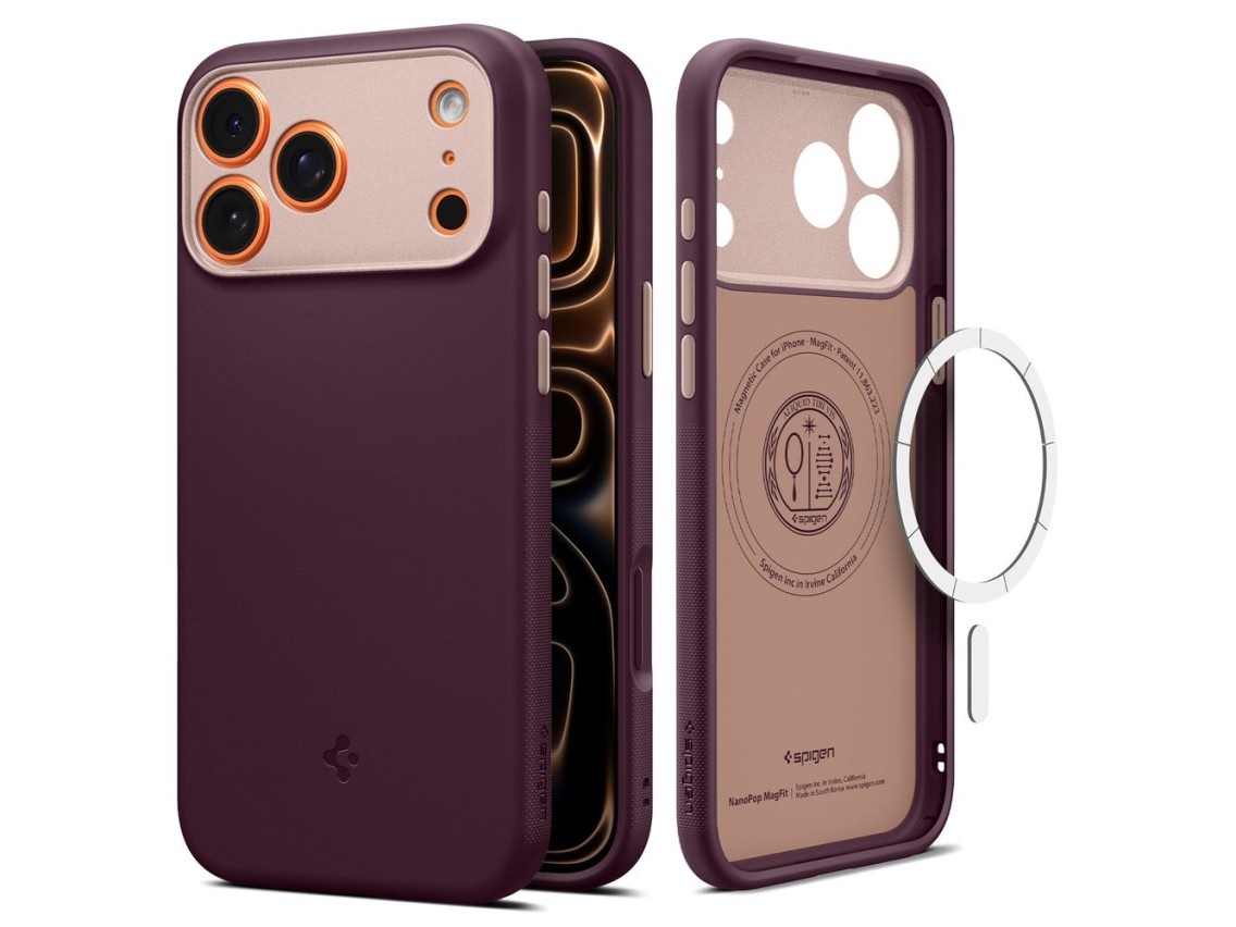 Spigen Nano Pop MagSafe case for iPhone 18 Pro Max / 17 Pro Max - dark cherry