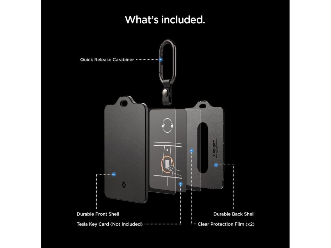 Spigen TO243 Tesla Key Card Holder for Car Keys - Black