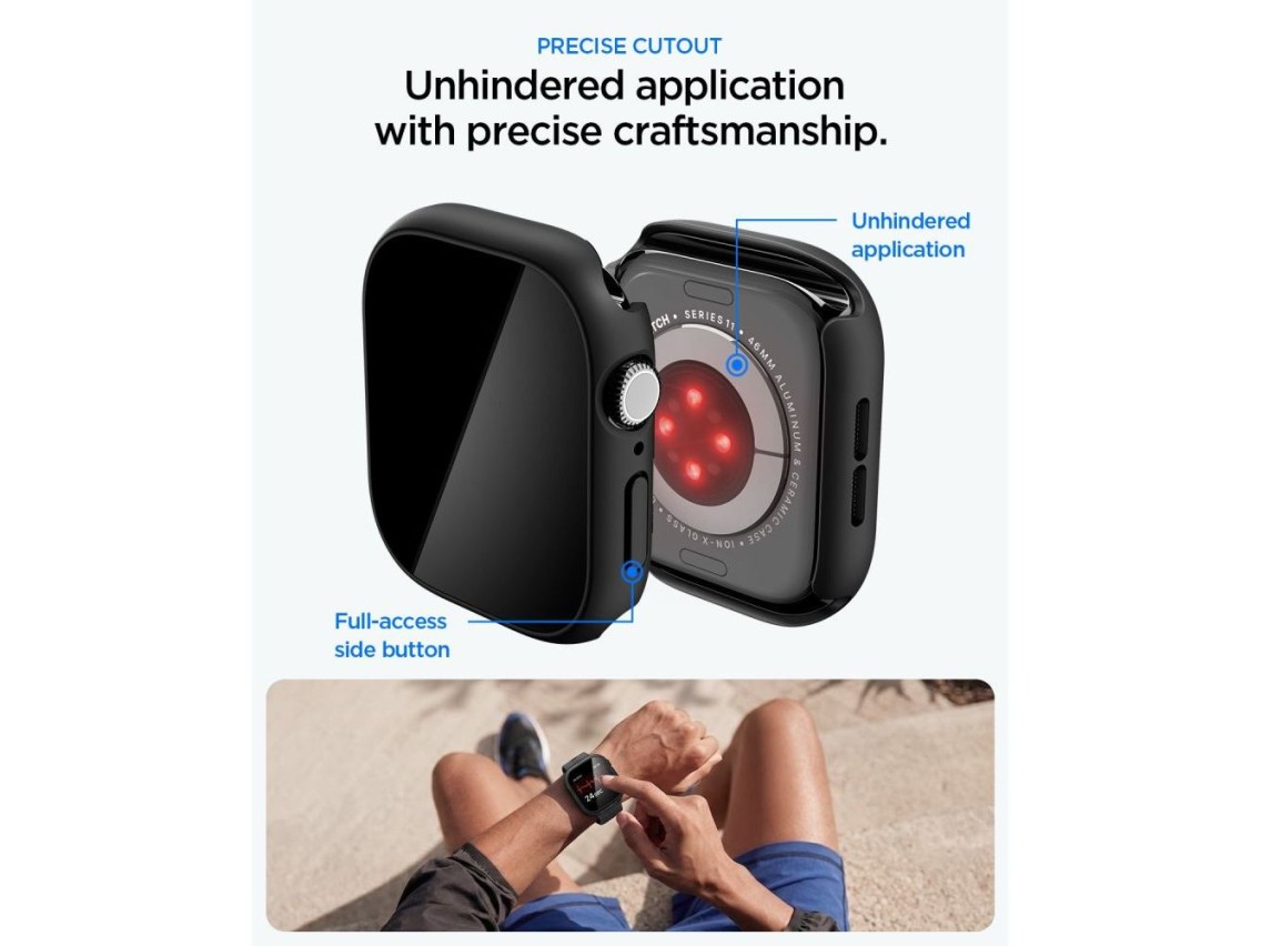 Funda Spigen Thin Fit 360 para Apple Watch de 46 mm - Negra