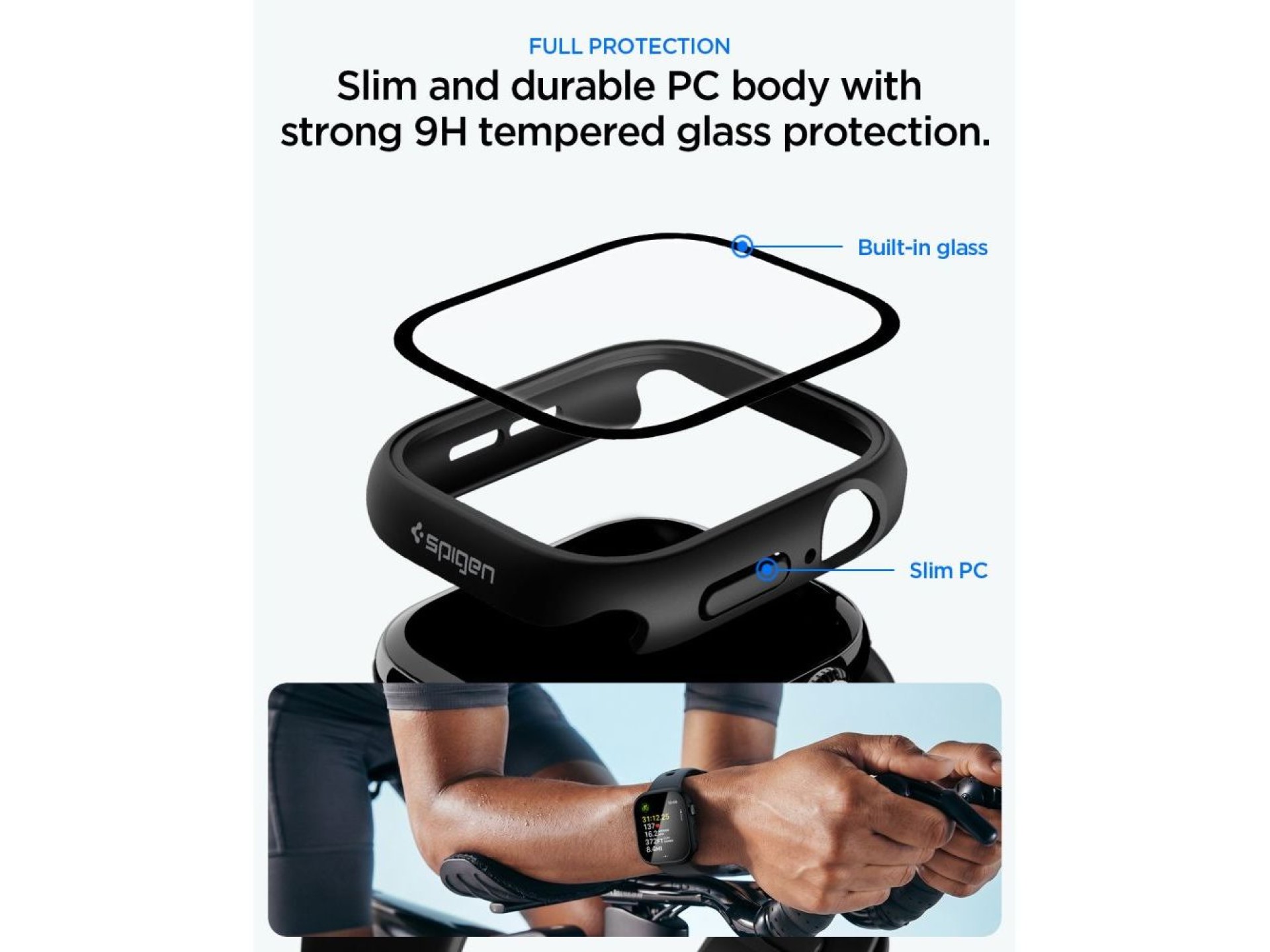 Funda Spigen Thin Fit 360 para Apple Watch de 46 mm - Negra