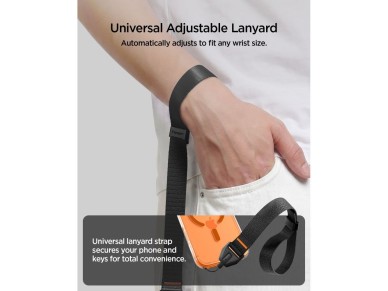Alça de pulso ajustável universal Spigen para celular - Preta Alça de pulso ajustável universal Spigen para celular - Preta