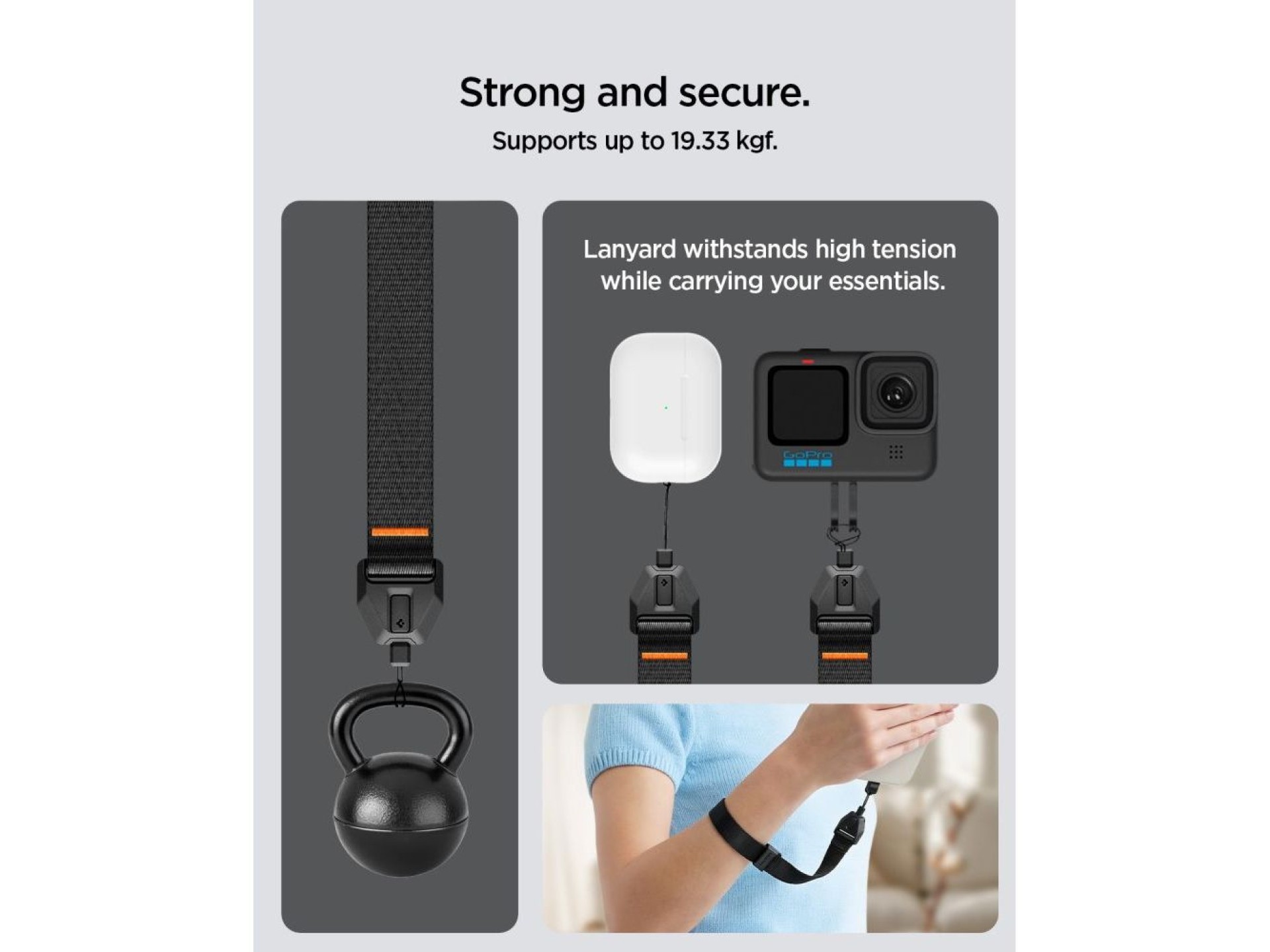 Spigen Universal Adjustable Lanyard Strap Wrist for Phone - Black