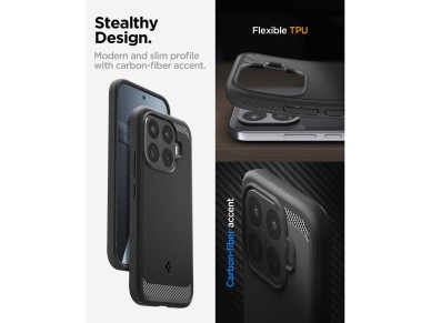 Capa Spigen Rugged Armor para Xiaomi 17T - Preto Fosco