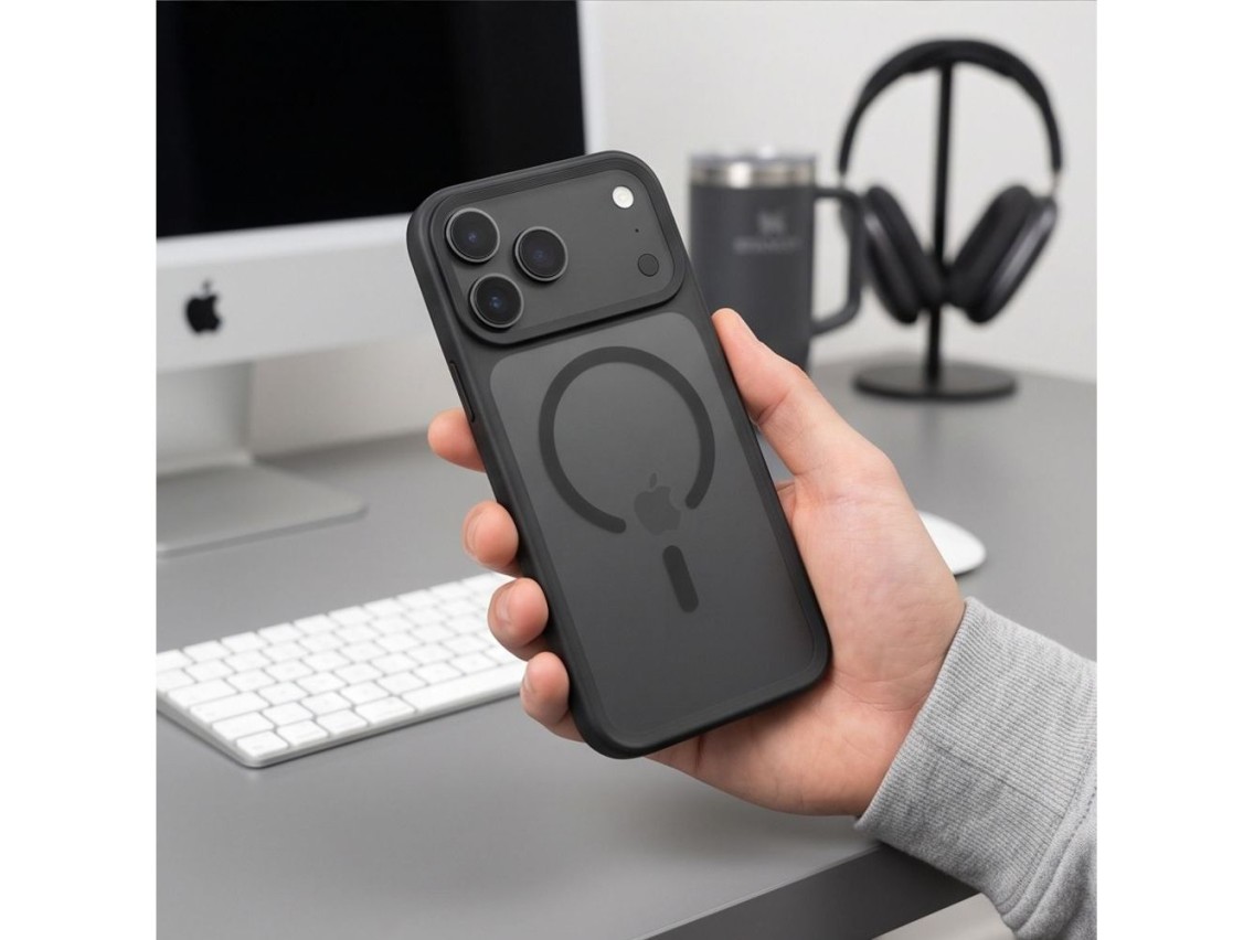 Capa Tech-Protect Magmat Magsafe CC para iPhone 18 Pro Max / 17 Pro Max - Preto Fosco