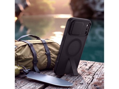 Capa Tech-Protect Kevlar Aura MagSafe para iPhone 18 Pro Max / 17 Pro Max - Preto Fosco