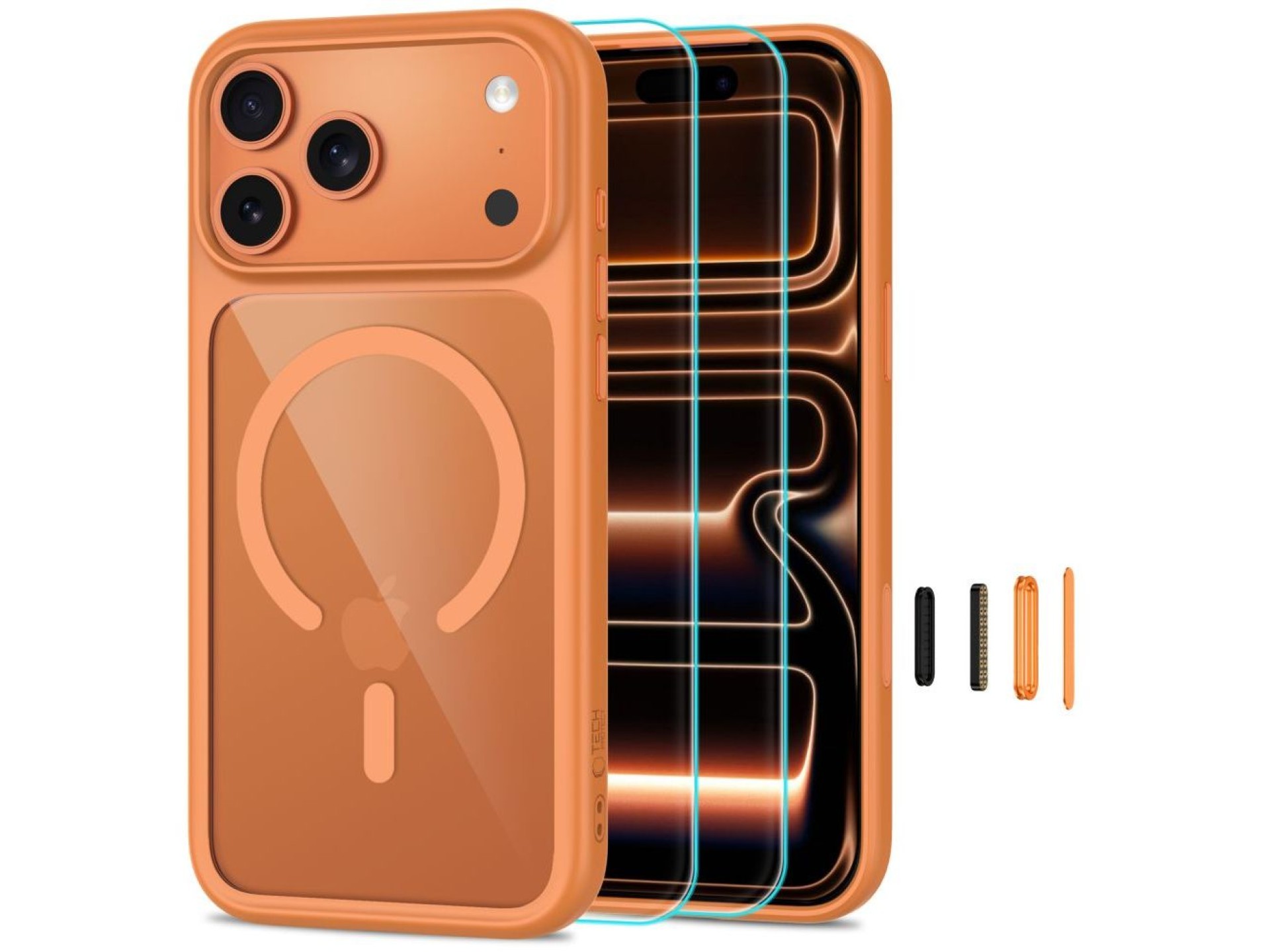 Tech-Protect MagOne CC MagSafe Case + Película de Vidro Temperado (2 unidades) para iPhone 18 Pro Ma