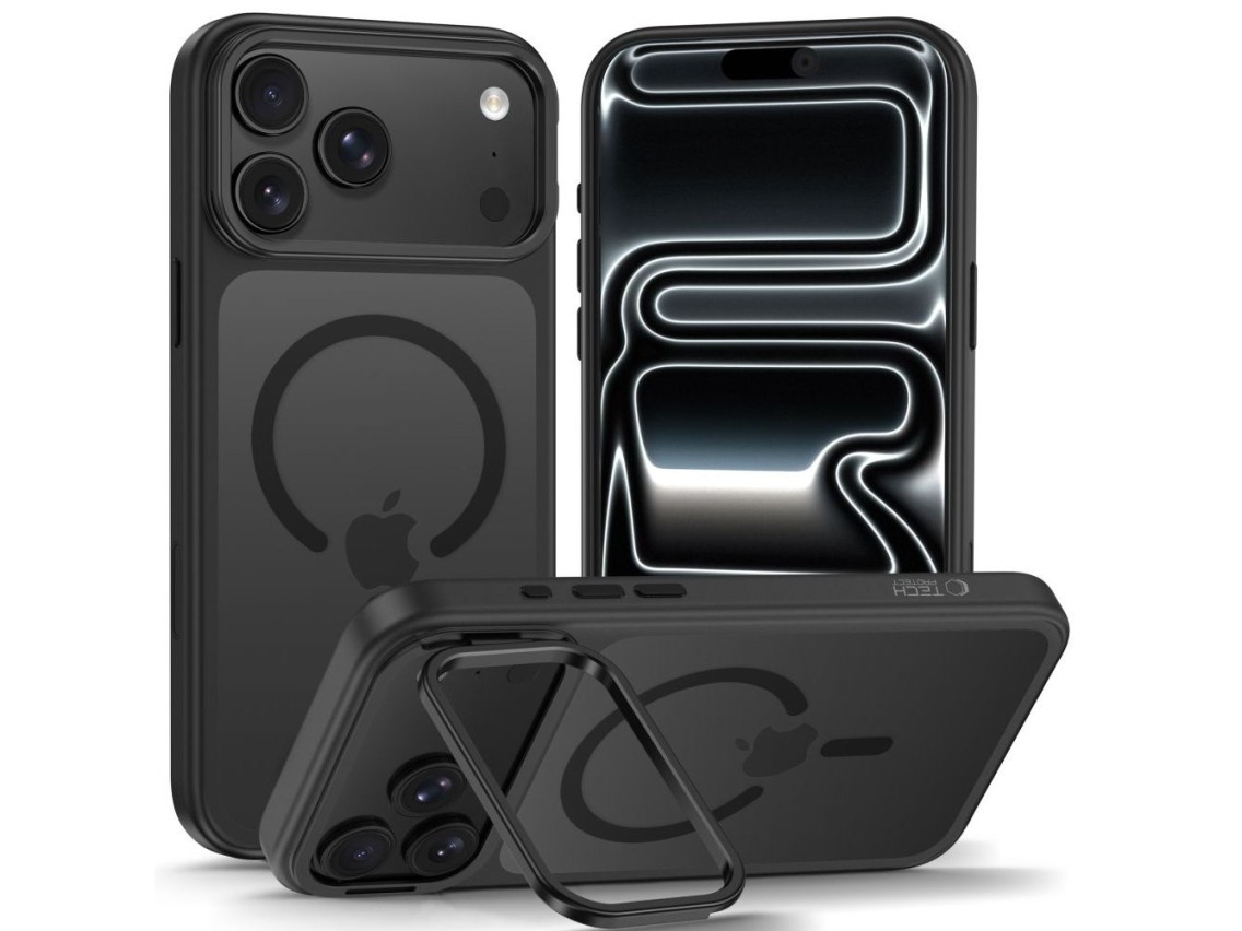 Funda Tech-Protect MagStand MagSafe CC para iPhone 18 Pro / 17 Pro - Negro mate