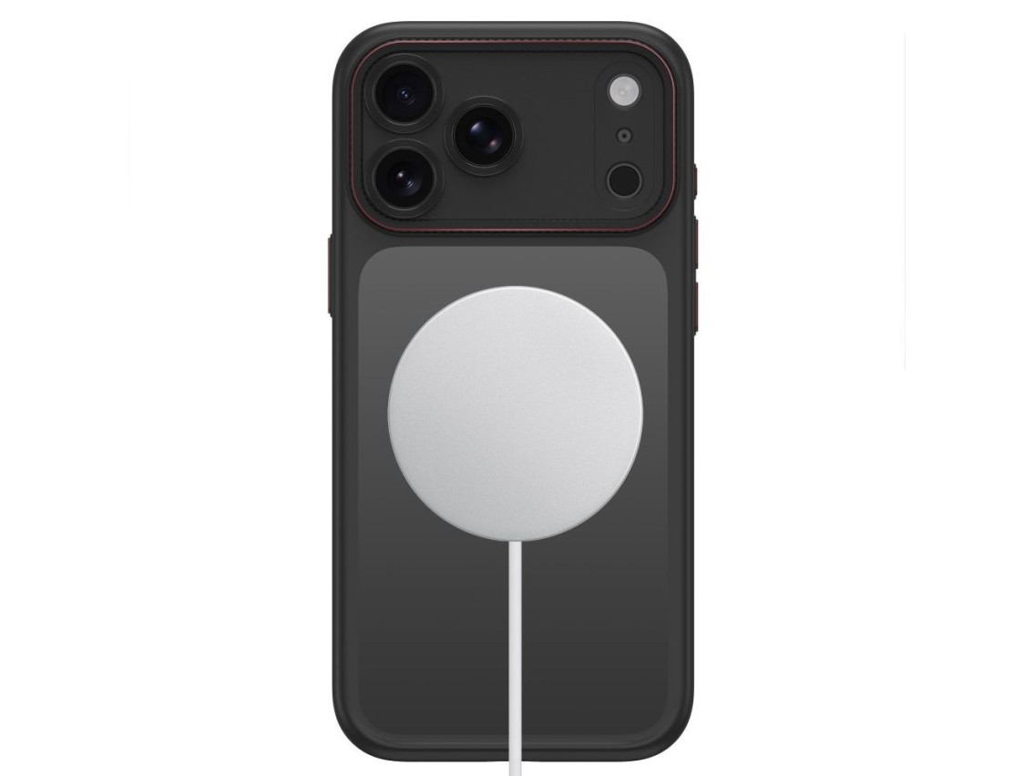 Funda Tech-Protect MagCam MagSafe para iPhone 18 Pro / 17 Pro - Negro mate y rojo