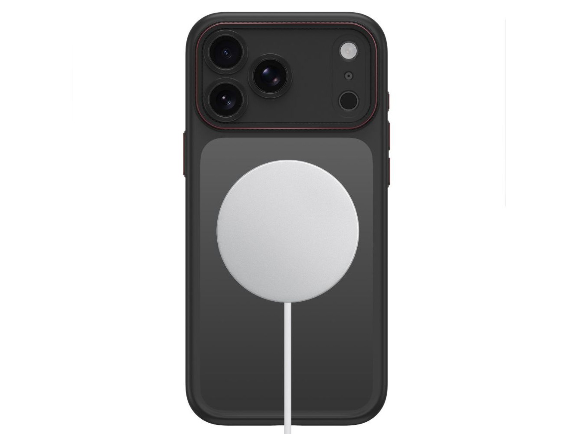Funda Tech-Protect MagCam MagSafe para iPhone 18 Pro / 17 Pro - Negro mate y rojo