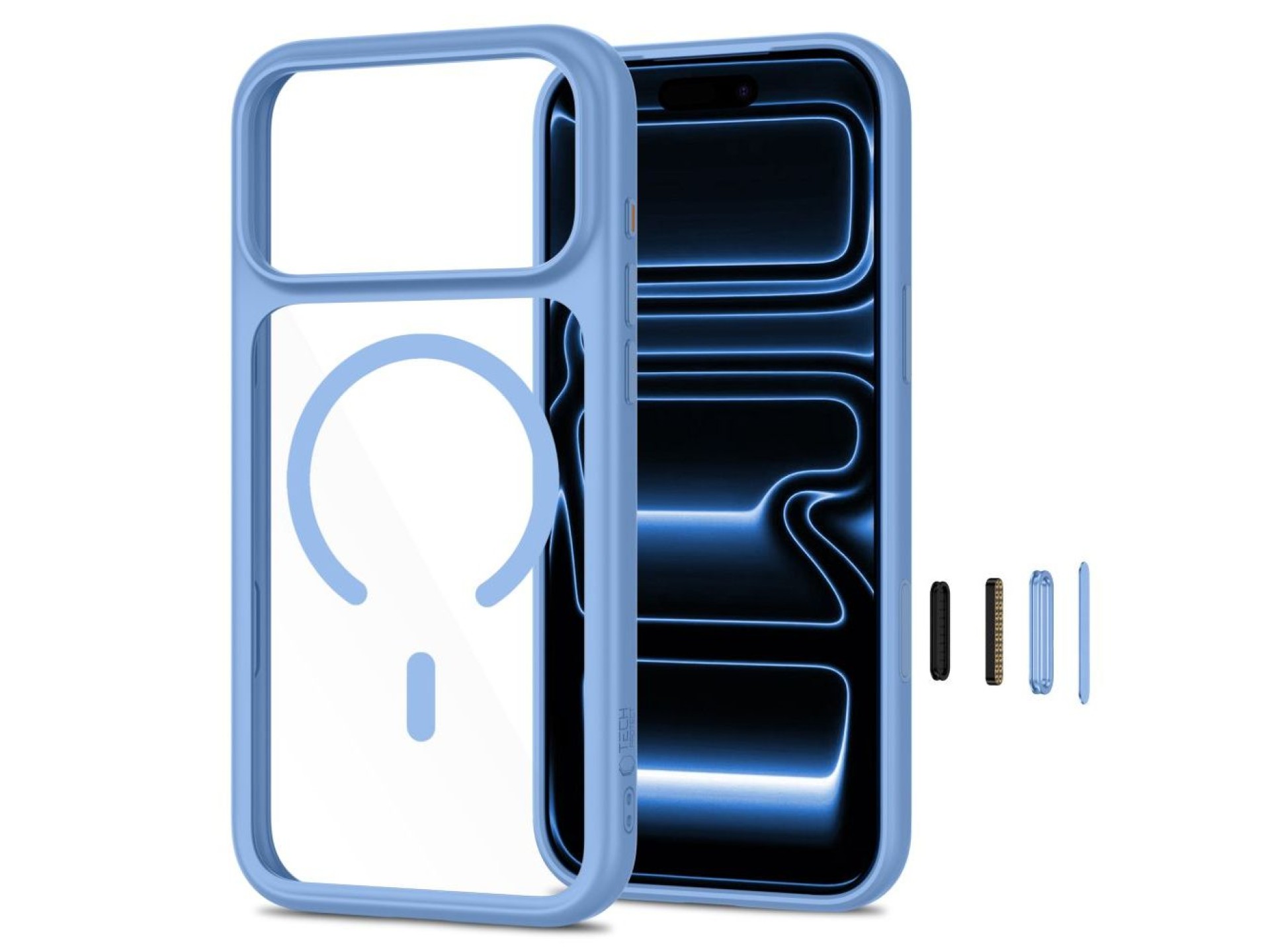 Tech-Protect MagOne CC MagSafe Case + Película de Vidro Temperado (2 unidades) para iPhone 18 Pro Ma