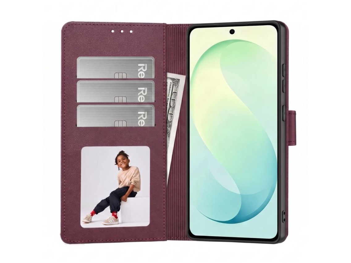 Capa carteira Tech-Protect para Samsung Galaxy S26 FE - Bordô