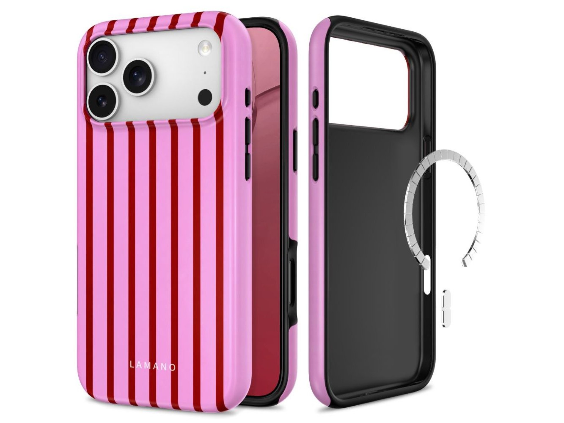 Funda Tech-Protect Lamano MagSafe para iPhone 18 Pro Max / 17 Pro Max - Rosa/Rojo
