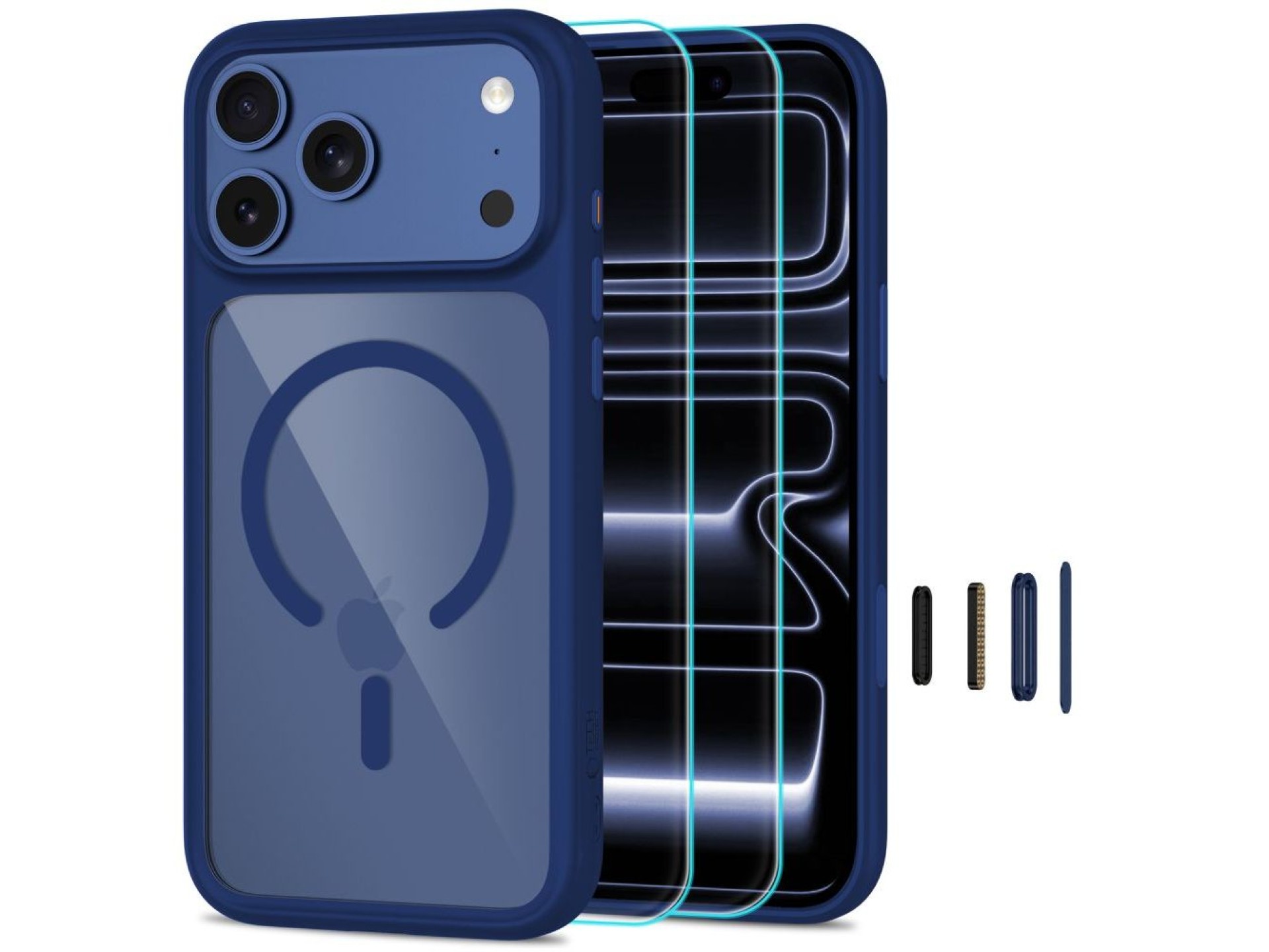 Funda Tech-Protect MagOne MagSafe CC + protector de pantalla de vidrio templado (paquete de 2) para