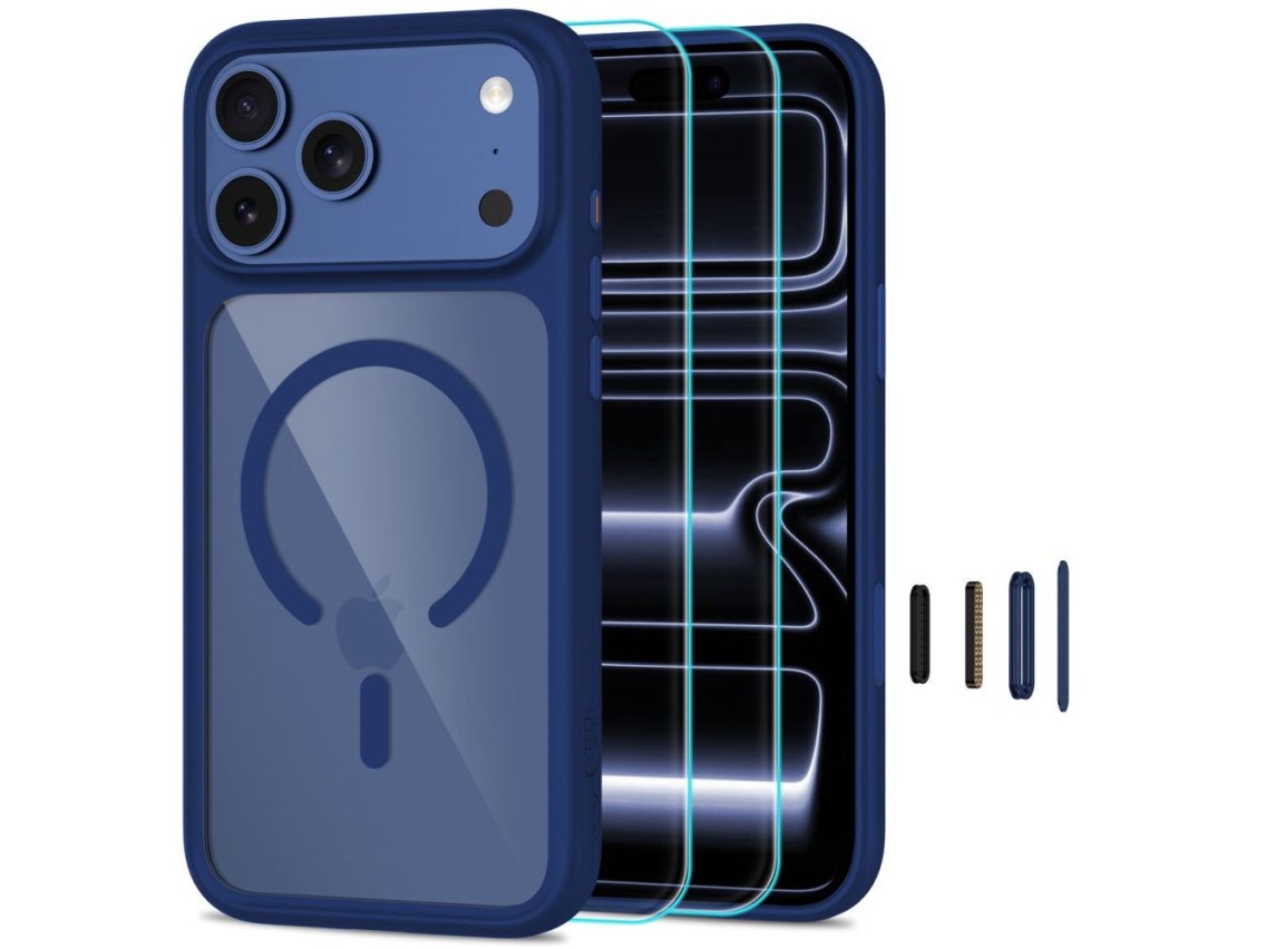 Funda Tech-Protect MagOne MagSafe CC + protector de pantalla de vidrio templado (paquete de 2) para