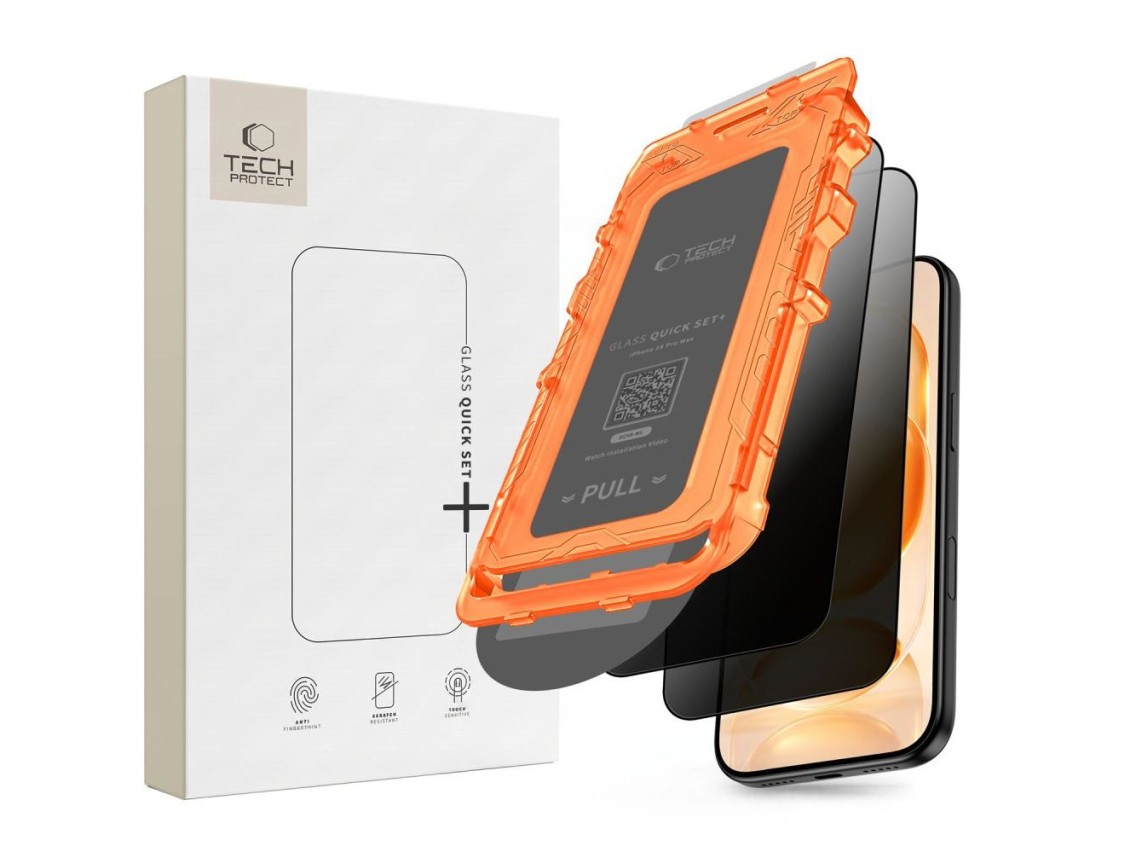 Tech-Protect Quick Set Spy+ Pacote com 2 Películas de Privacidade para iPhone 18 Pro Max
