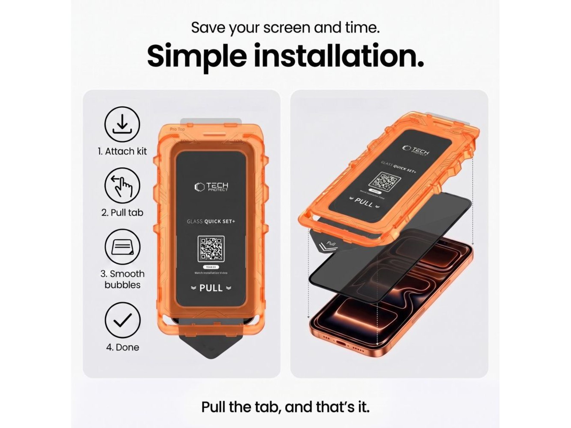 Tech-Protect Quick Set Spy+ Pacote com 2 Películas de Privacidade para iPhone 18 Pro Max
