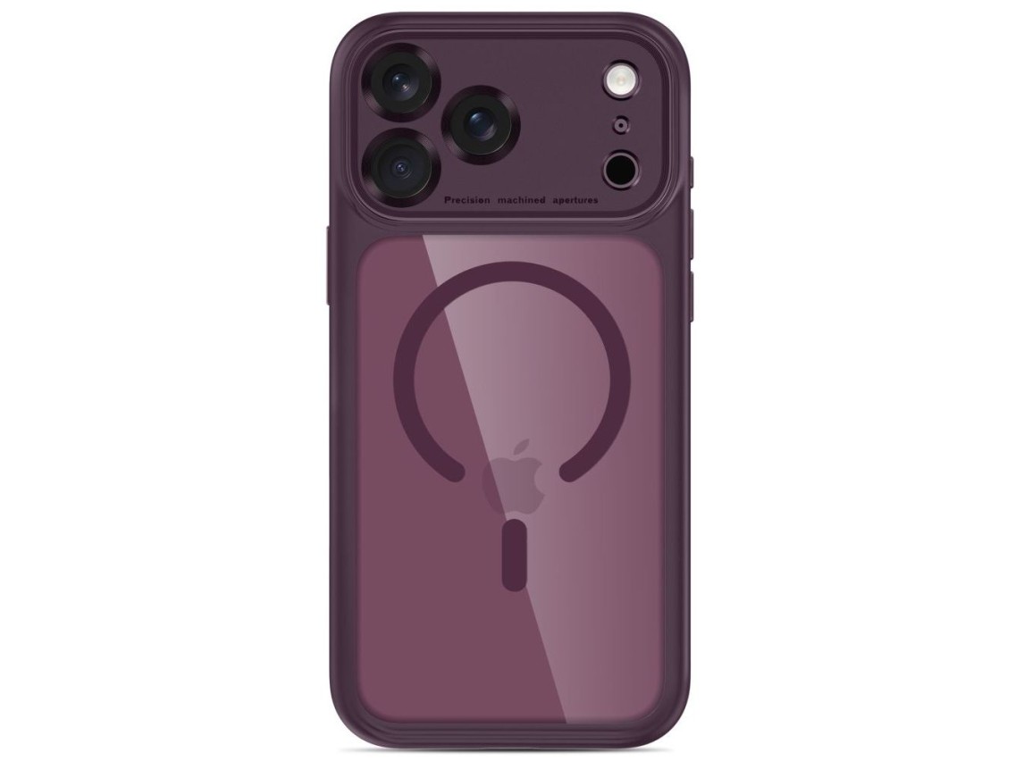Tech-Protect MagPeak MagSafe CC Case for iPhone 18 Pro Max / 17 Pro Max - Clear Burgundy