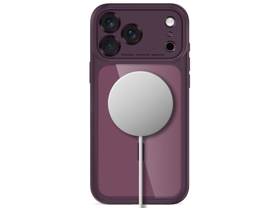 Tech-Protect MagPeak MagSafe CC Case for iPhone 18 Pro Max / 17 Pro Max - Clear Burgundy