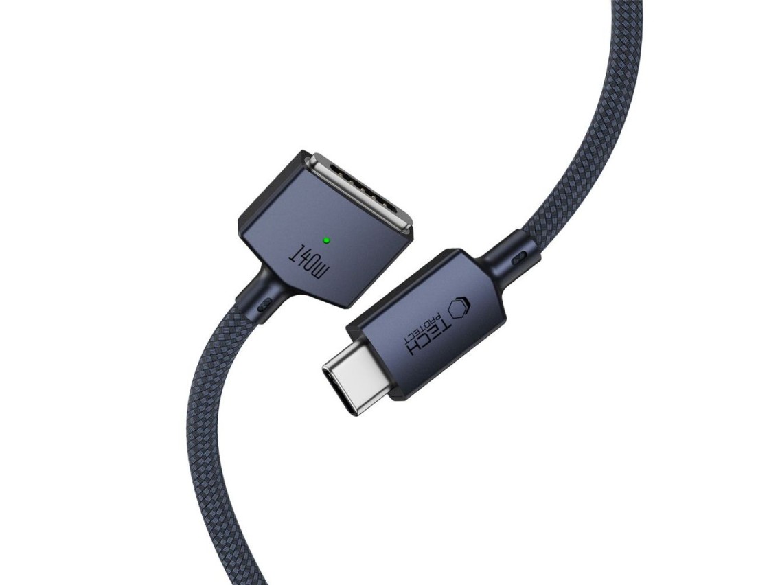 Cabo Tech-Protect MMC01 Ultraboost USB-C / MagSafe 3 140W 300cm para MacBook - Azul Marinho