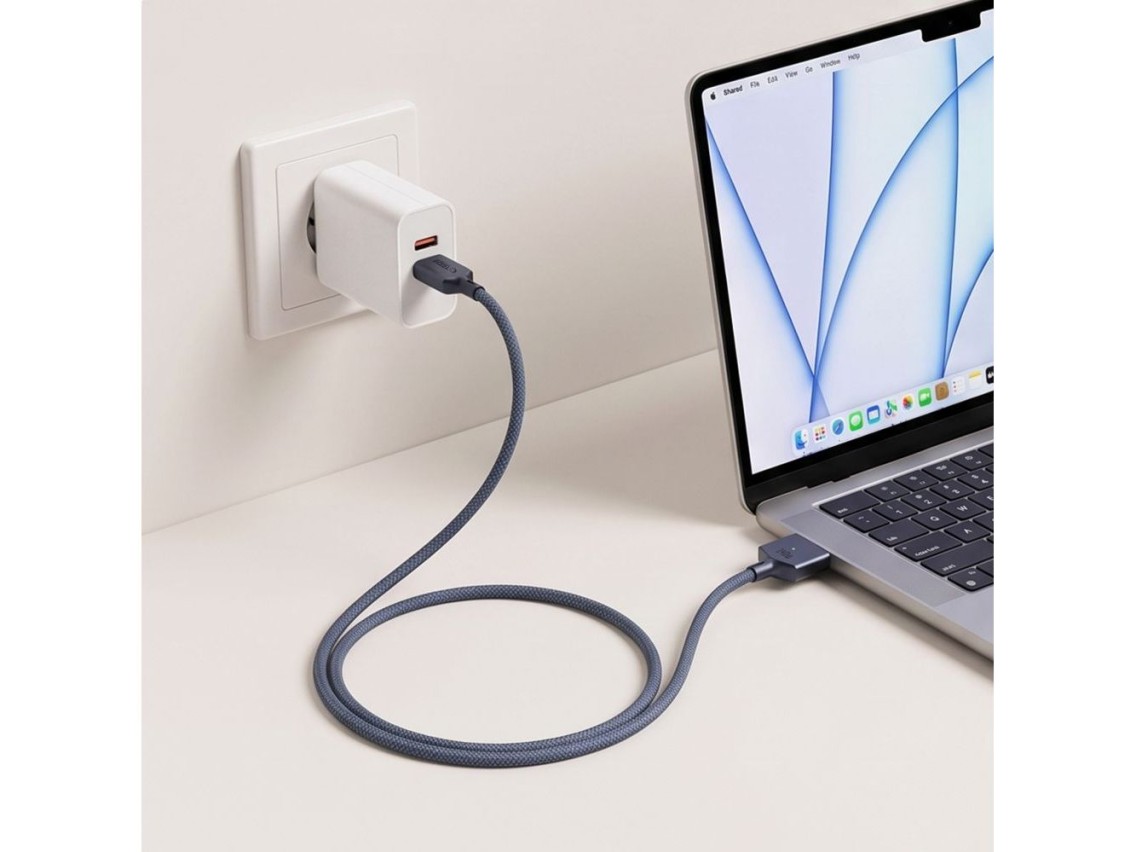 Cabo Tech-Protect MMC01 Ultraboost USB-C / MagSafe 3 140W 300cm para MacBook - Azul Marinho