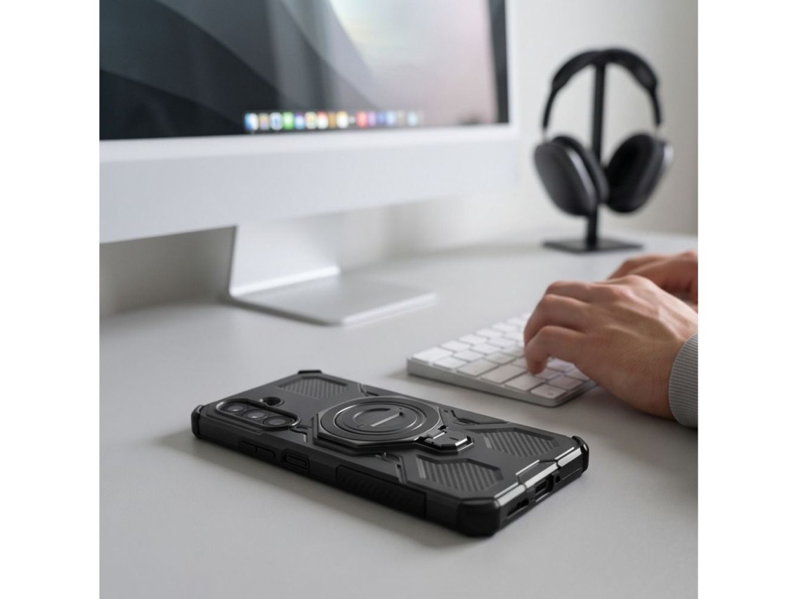 Tech-Protect TacticStand MagSafe Case for Samsung Galaxy A17 / A18 4G / 5G - Matte Black