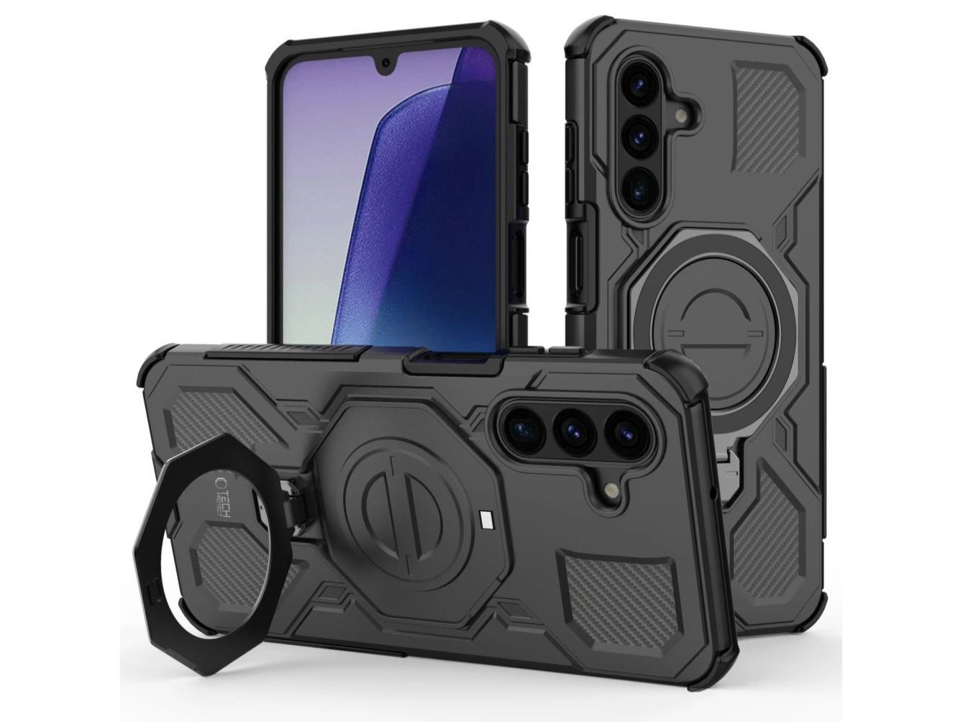 Tech-Protect TacticStand MagSafe Case for Samsung Galaxy A17 / A18 4G / 5G - Matte Black
