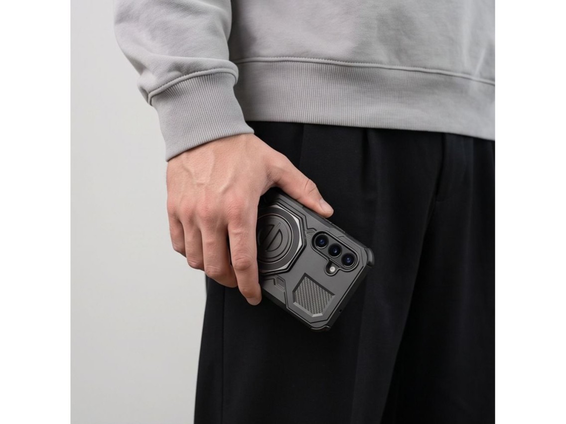 Tech-Protect TacticStand MagSafe Case for Samsung Galaxy A17 / A18 4G / 5G - Matte Black