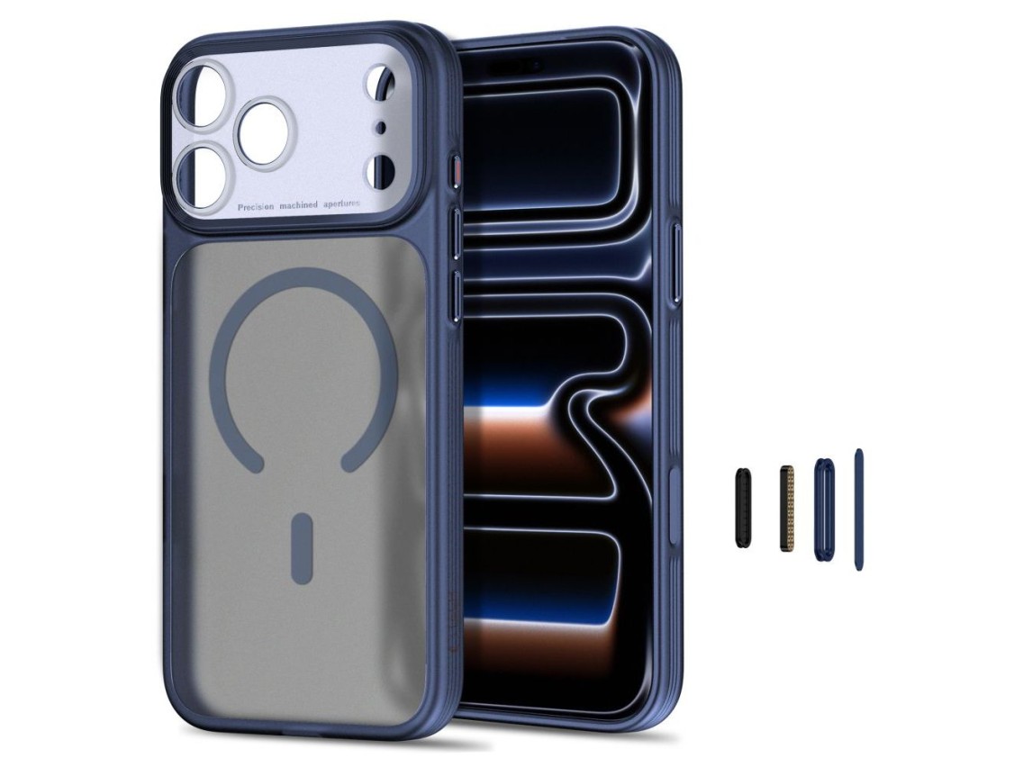 Tech-Protect MagPrime MagSafe CC Case for iPhone 18 Pro Max / 17 Pro Max - Matte Navy Blue