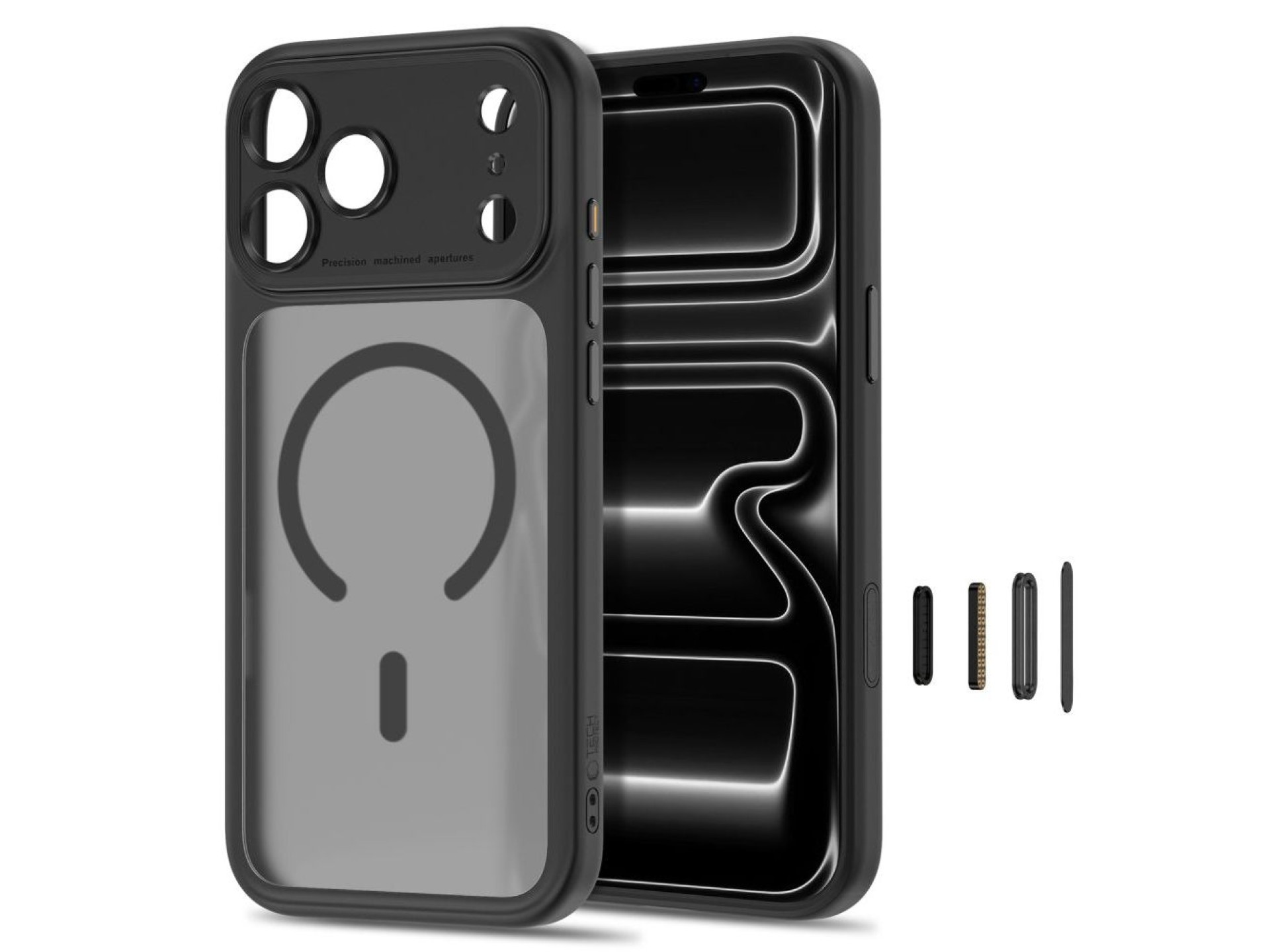 Capa Tech-Protect MagPeak MagSafe CC para iPhone 18 Pro / 17 Pro - Preto Fosco