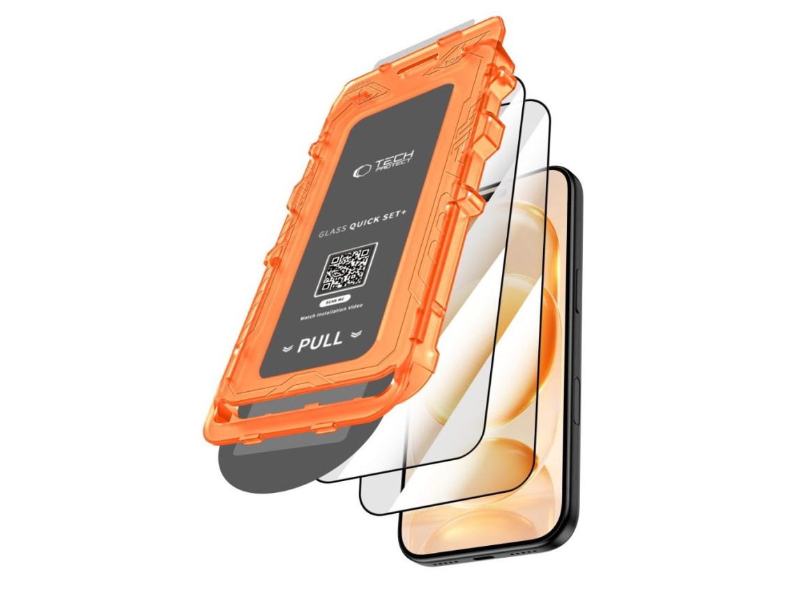 Protector de pantalla de vidrio templado Tech-Protect Quick Set+ (paquete de 2) para iPhone 18 Pro M