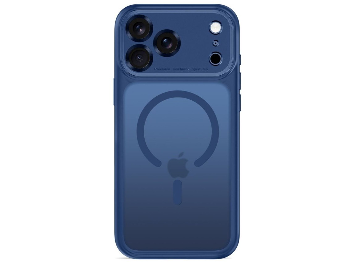 Tech-Protect MagPeak MagSafe CC Case for iPhone 18 Pro / 17 Pro - Matte Navy Blue