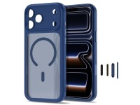 Tech-Protect MagPeak MagSafe CC Case for iPhone 18 Pro / 17 Pro - Matte Navy Blue