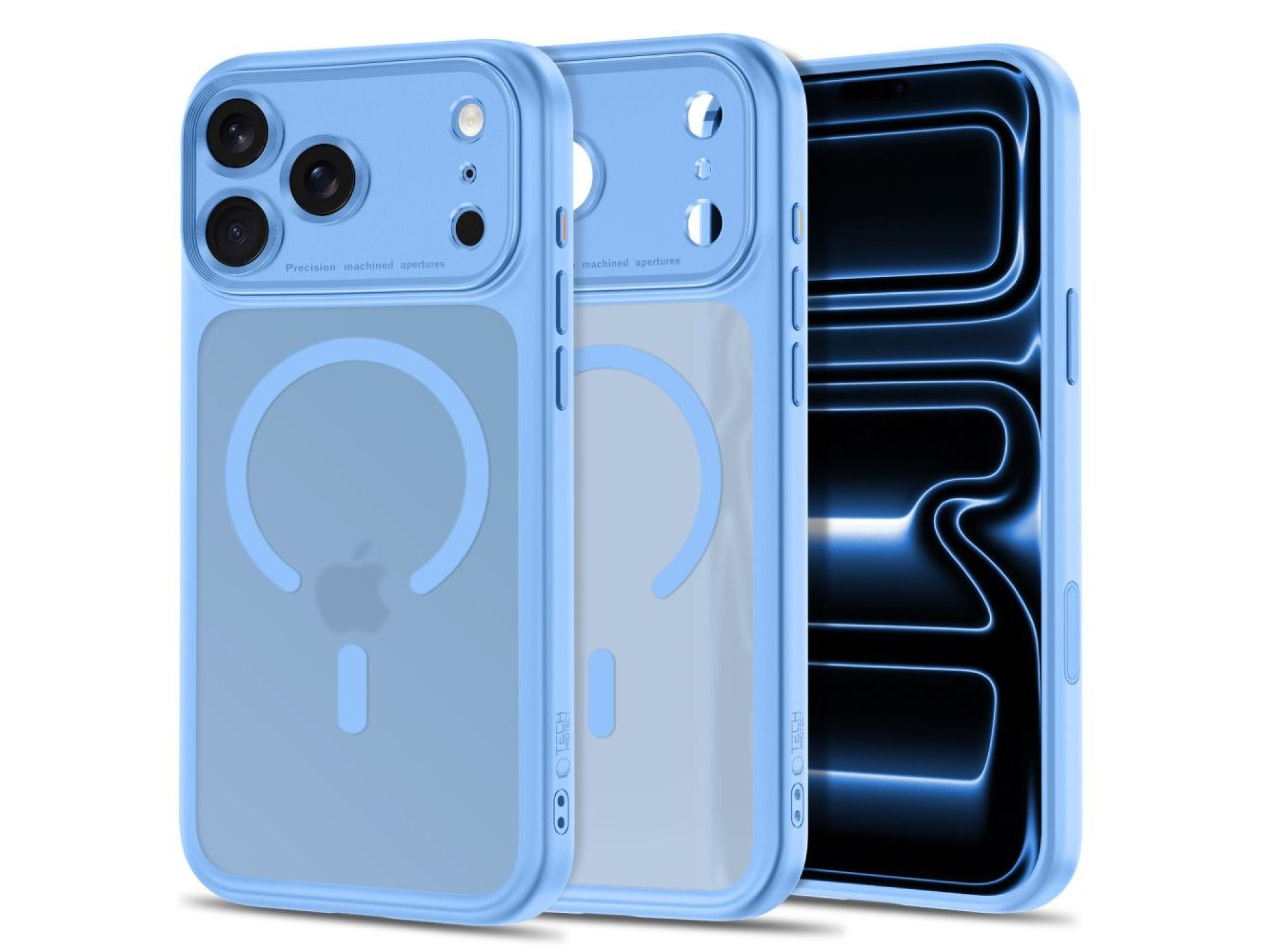 Tech-Protect MagPeak MagSafe CC Case for iPhone 18 Pro / 17 Pro - Light Blue Matte