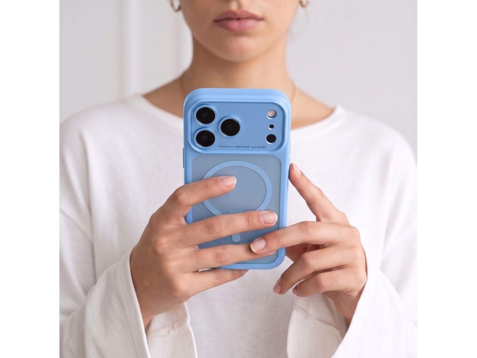 Tech-Protect MagPeak MagSafe CC Case for iPhone 18 Pro Max / 17 Pro Max - Light Blue Matte
