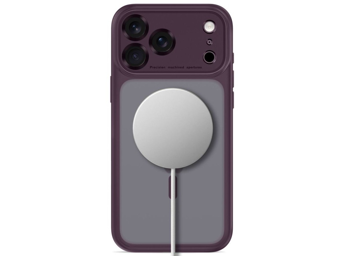 Funda Tech-Protect MagPeak MagSafe CC para iPhone 18 Pro / 17 Pro - Cereza oscura mate