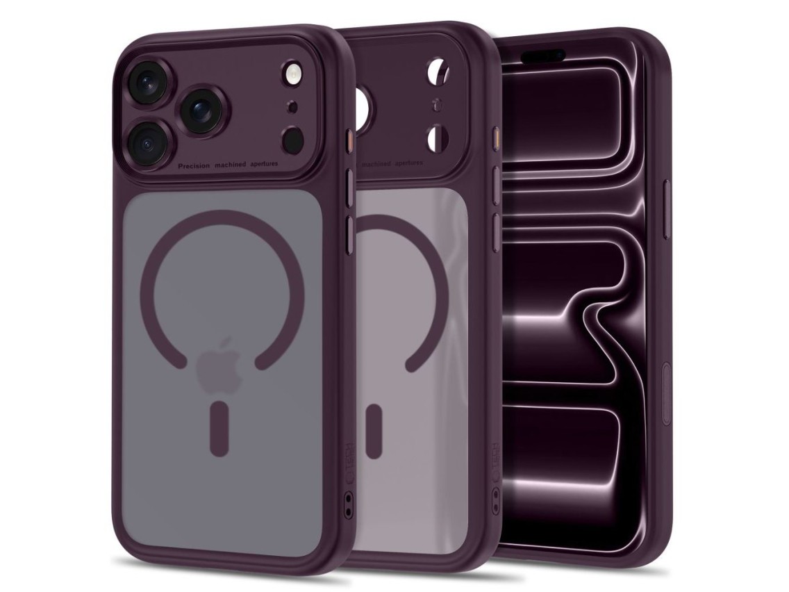 Funda Tech-Protect MagPeak MagSafe CC para iPhone 18 Pro / 17 Pro - Cereza oscura mate