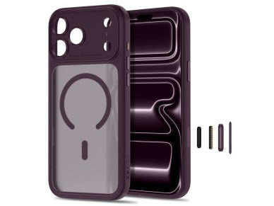 Capa Tech-Protect MagPeak MagSafe CC para iPhone 18 Pro Max / 17 Pro Max - Cereja Escura Fosca