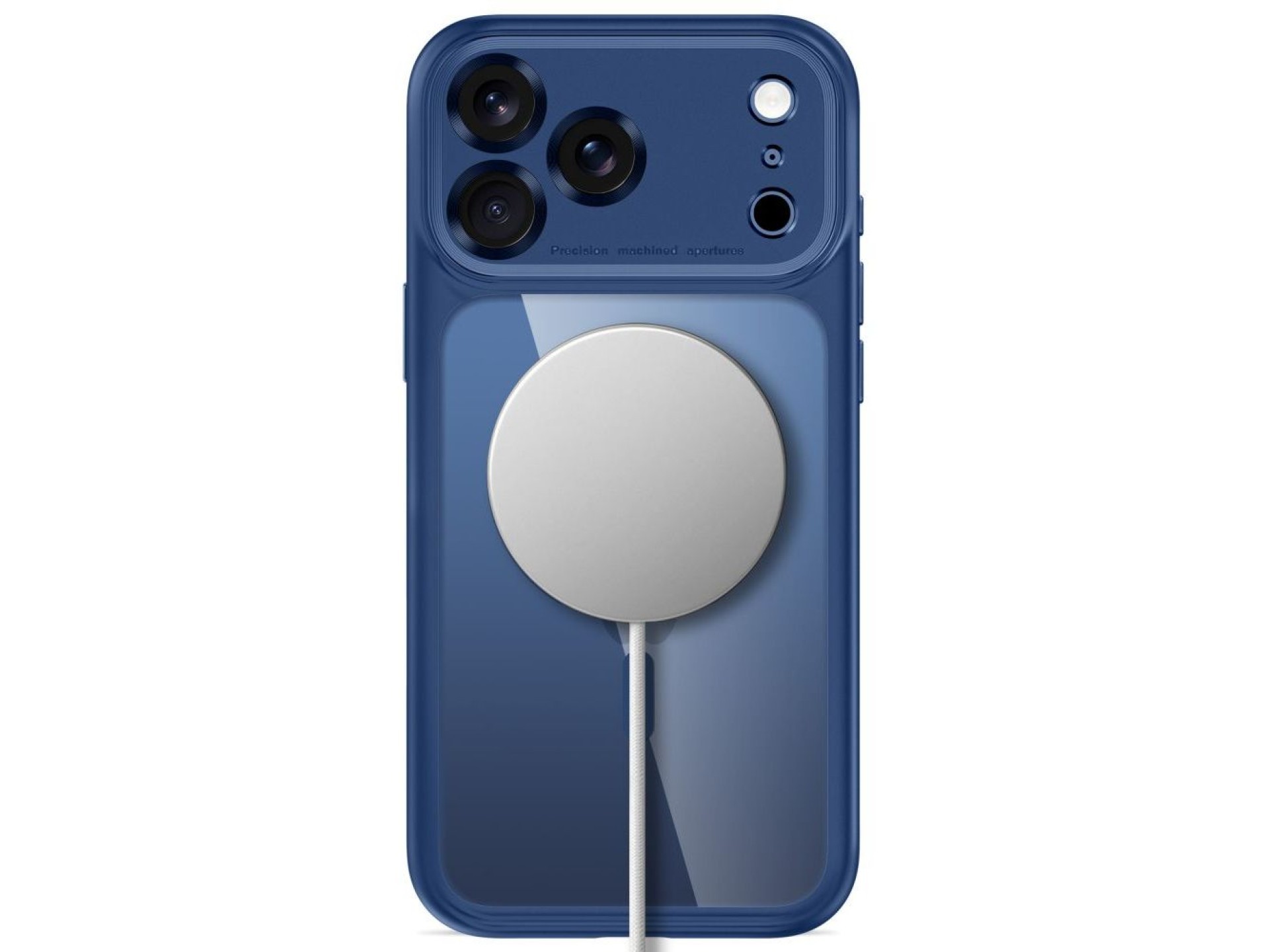 Capa Tech-Protect MagPeak MagSafe CC para iPhone 18 Pro Max / 17 Pro Max - Azul Marinho Transparente