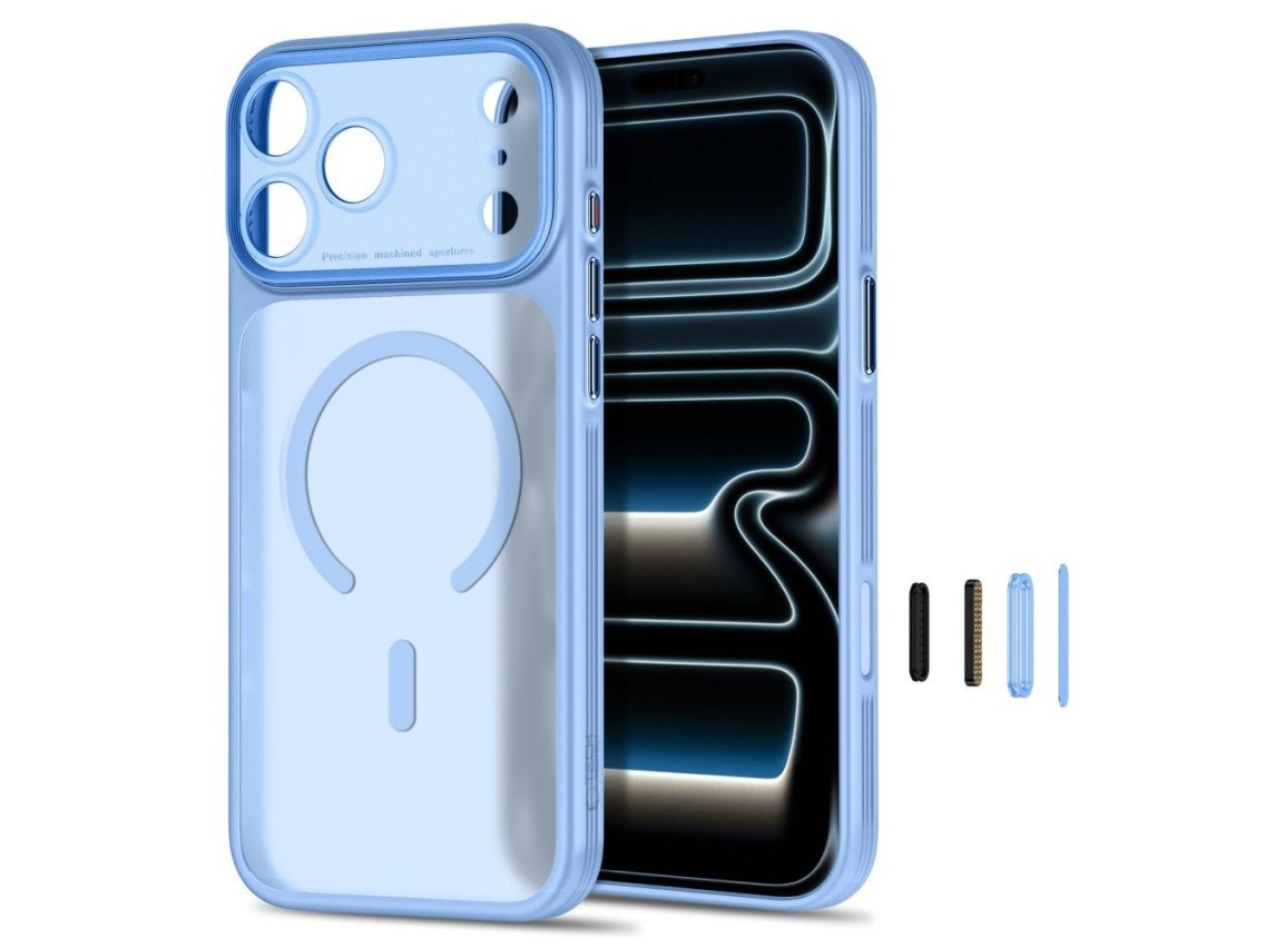 Capa Tech-Protect MagPrime MagSafe CC para iPhone 18 Pro / 17 Pro - azul claro fosco