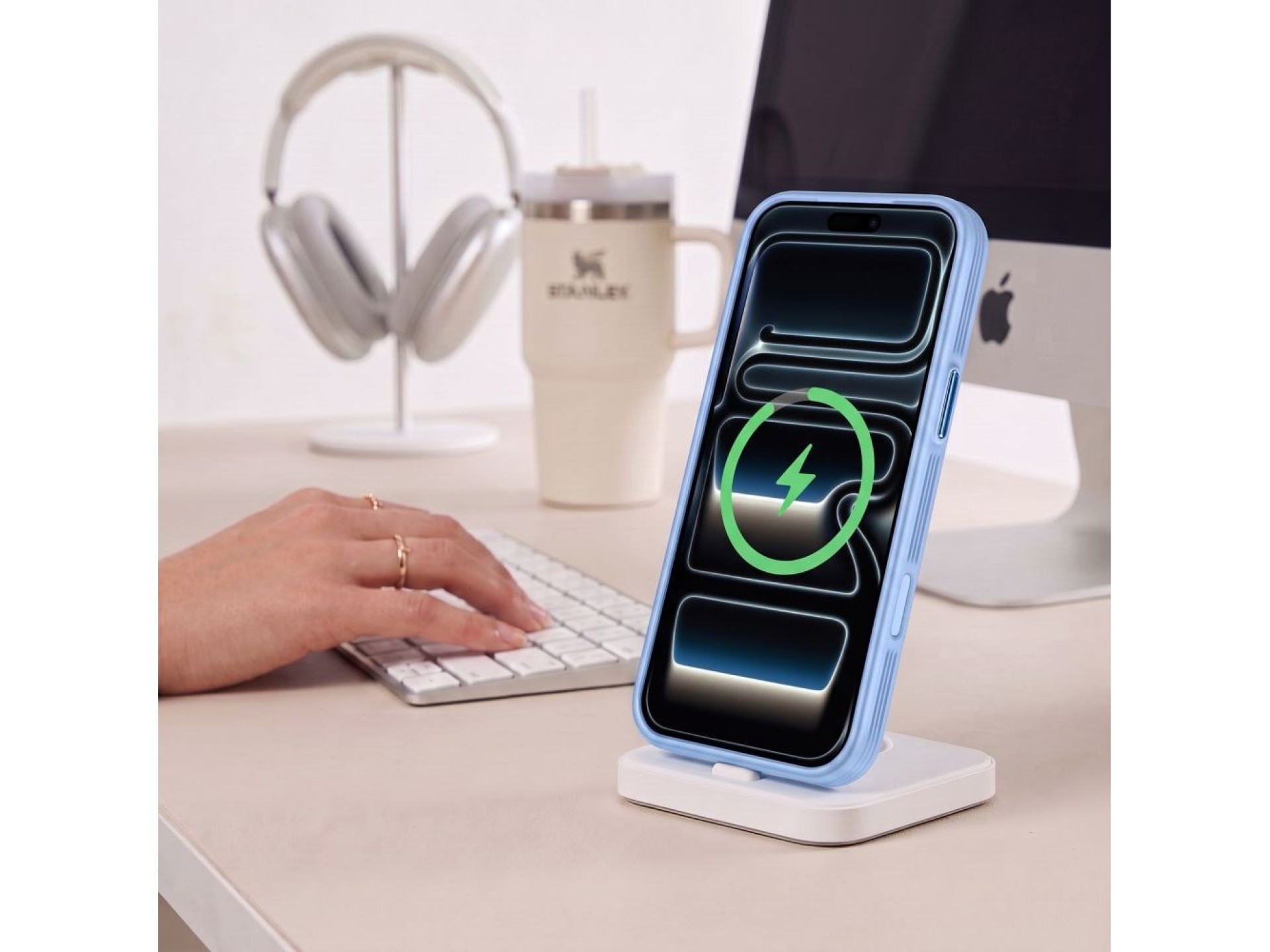 Capa Tech-Protect MagPrime MagSafe CC para iPhone 18 Pro / 17 Pro - azul claro fosco