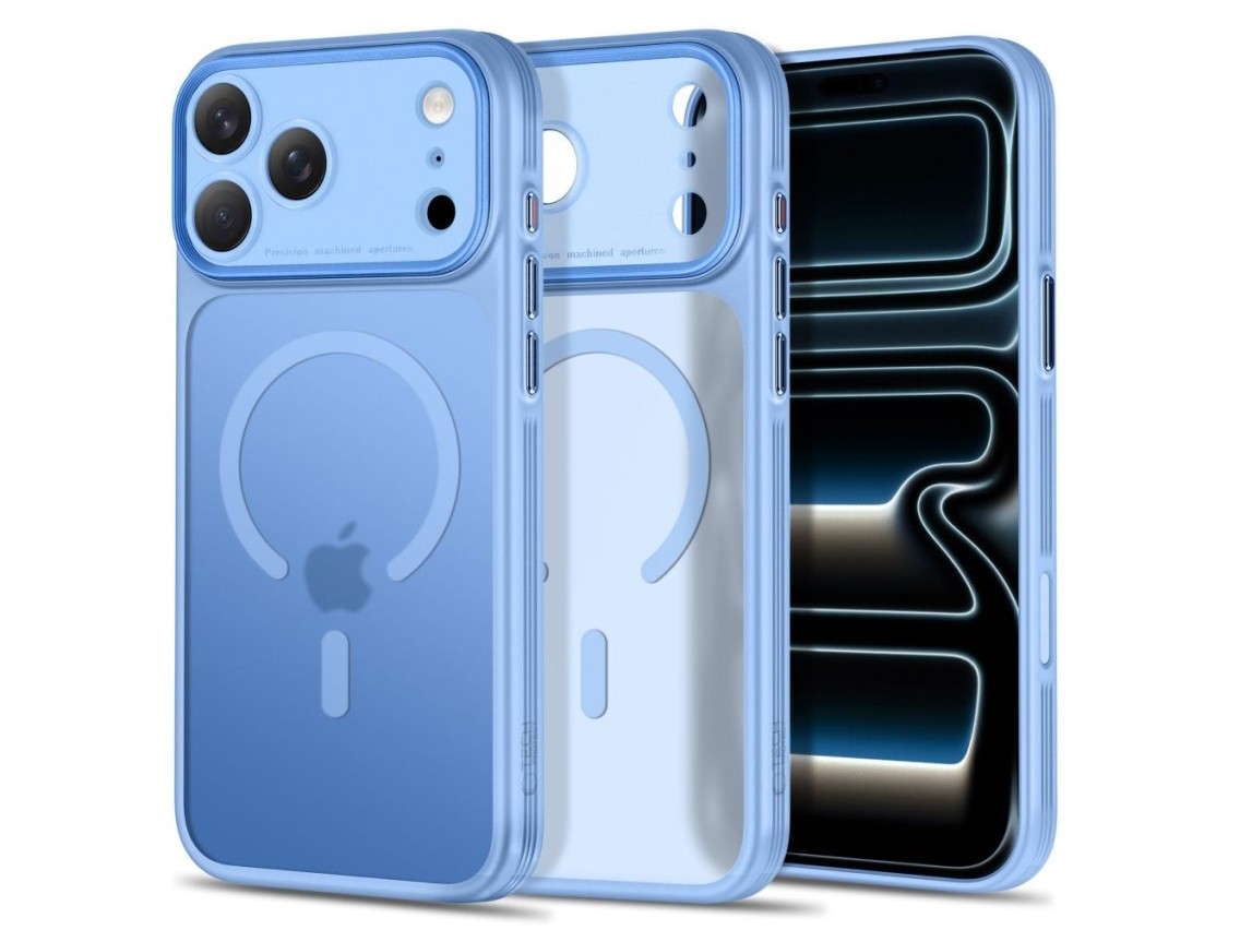 Capa Tech-Protect MagPrime MagSafe CC para iPhone 18 Pro / 17 Pro - azul claro fosco