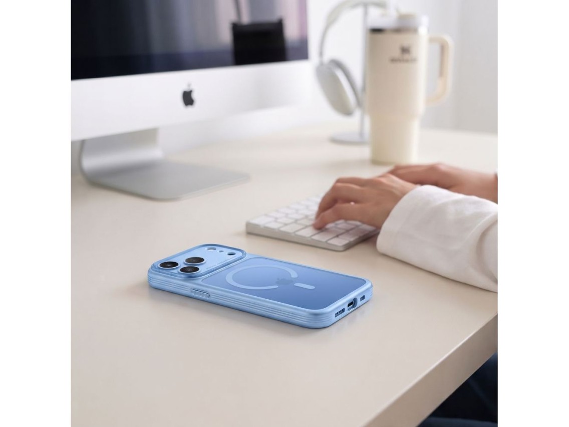Capa Tech-Protect MagPrime MagSafe CC para iPhone 18 Pro / 17 Pro - azul claro fosco