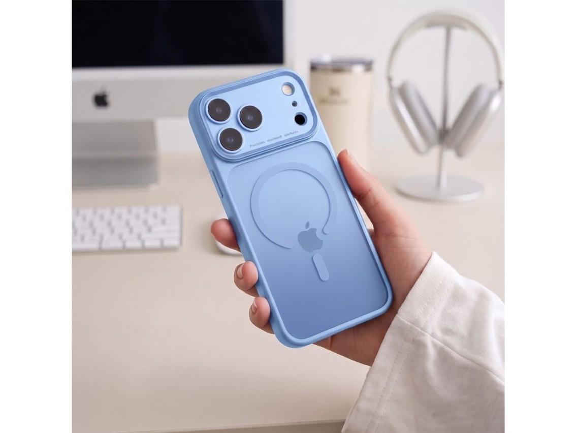 Capa Tech-Protect MagPrime MagSafe CC para iPhone 18 Pro / 17 Pro - azul claro fosco