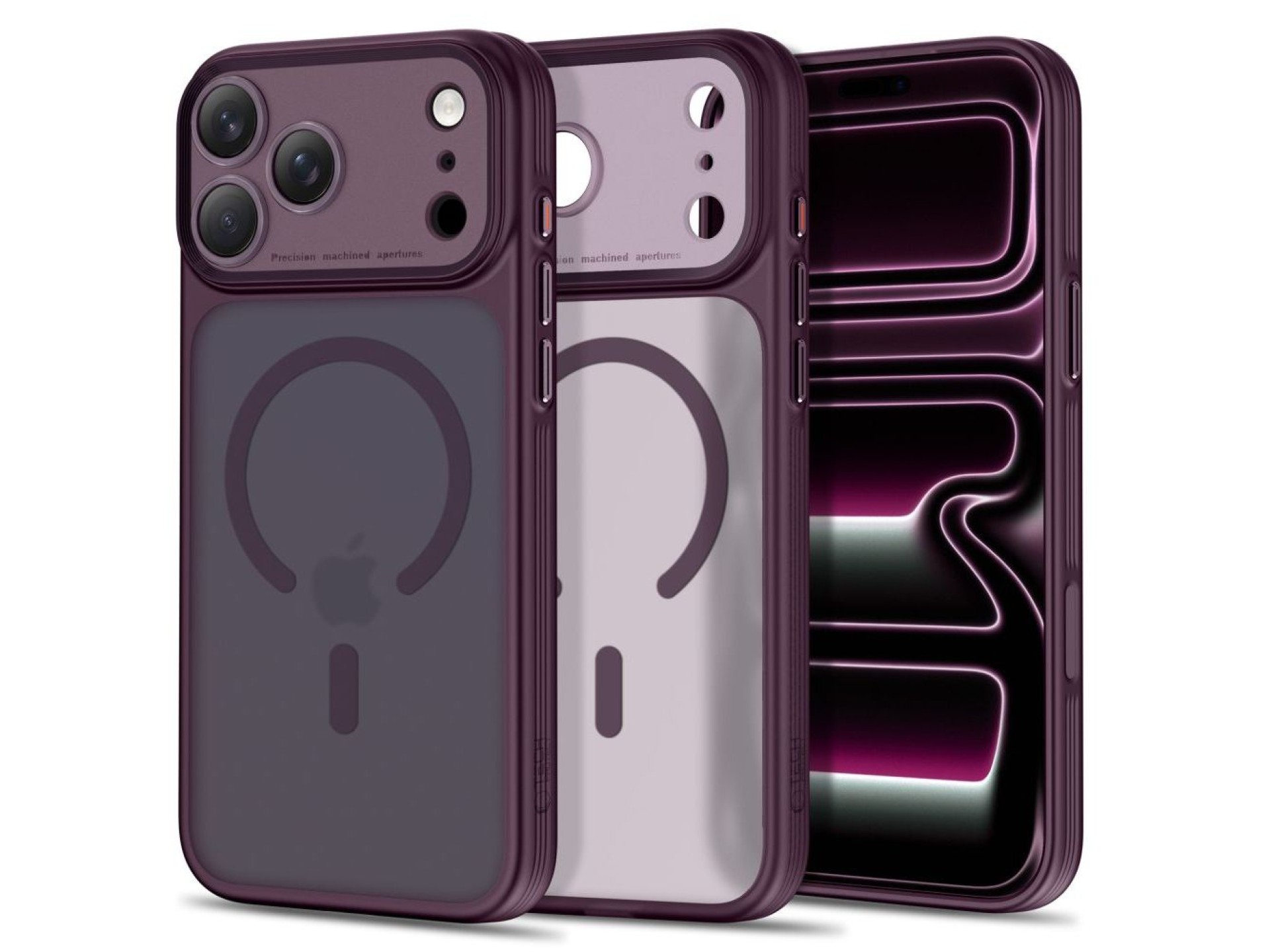 Estuche Tech-Protect MagPrime MagSafe CC para iPhone 18 Pro / 17 Pro - Cereza Oscuro Mate