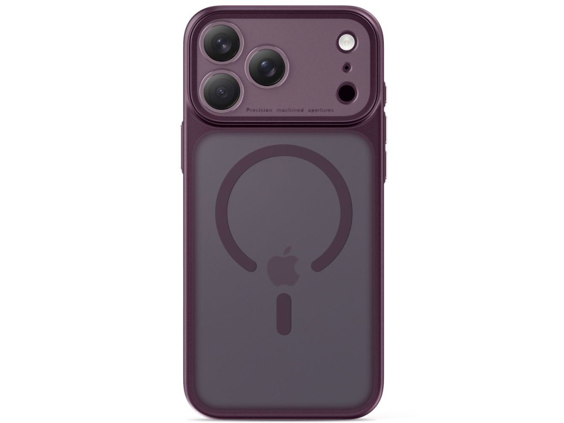 Estuche Tech-Protect MagPrime MagSafe CC para iPhone 18 Pro / 17 Pro - Cereza Oscuro Mate
