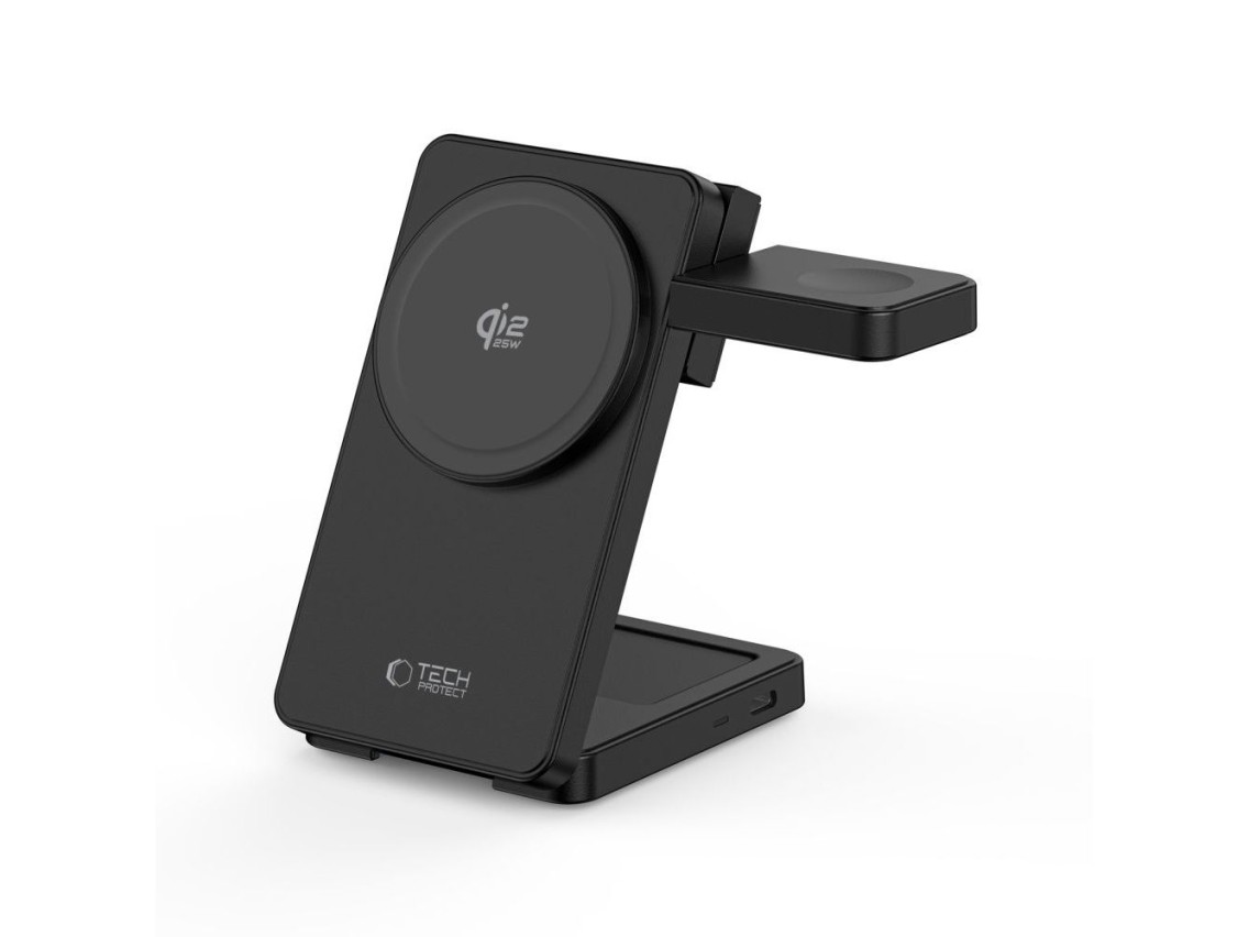 Tech-Protect A56 3in1 MagSafe Wireless Charger + USB-C / USB-C Cable 100cm - Black